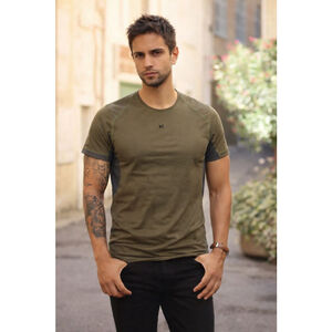 KORAL Men’s Performance Mesh Tee Olive Green Size M Shirt Activewear Gym NWT